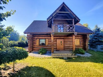 Sprzedam dom z bali na dużej działce w okolicy jeziora - Na sprzedaż  dom  : Brzeźniak